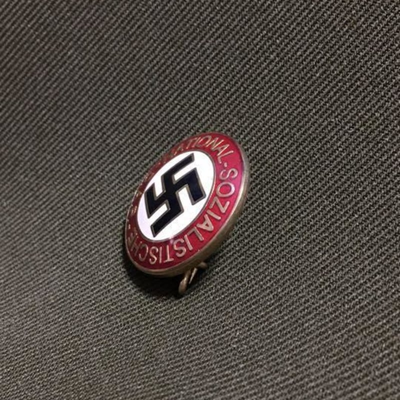 WW2　ドイツ軍　実物　党員バッチ　RZM刻印 WWII ナチス・ドイツ、党員章/実物・極上
