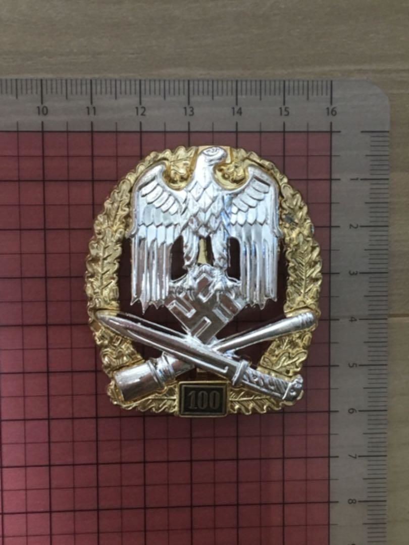 WW2 ナチスドイツ軍 一般突撃章[100回] 銅製 精密複製品 | MilitaryX's