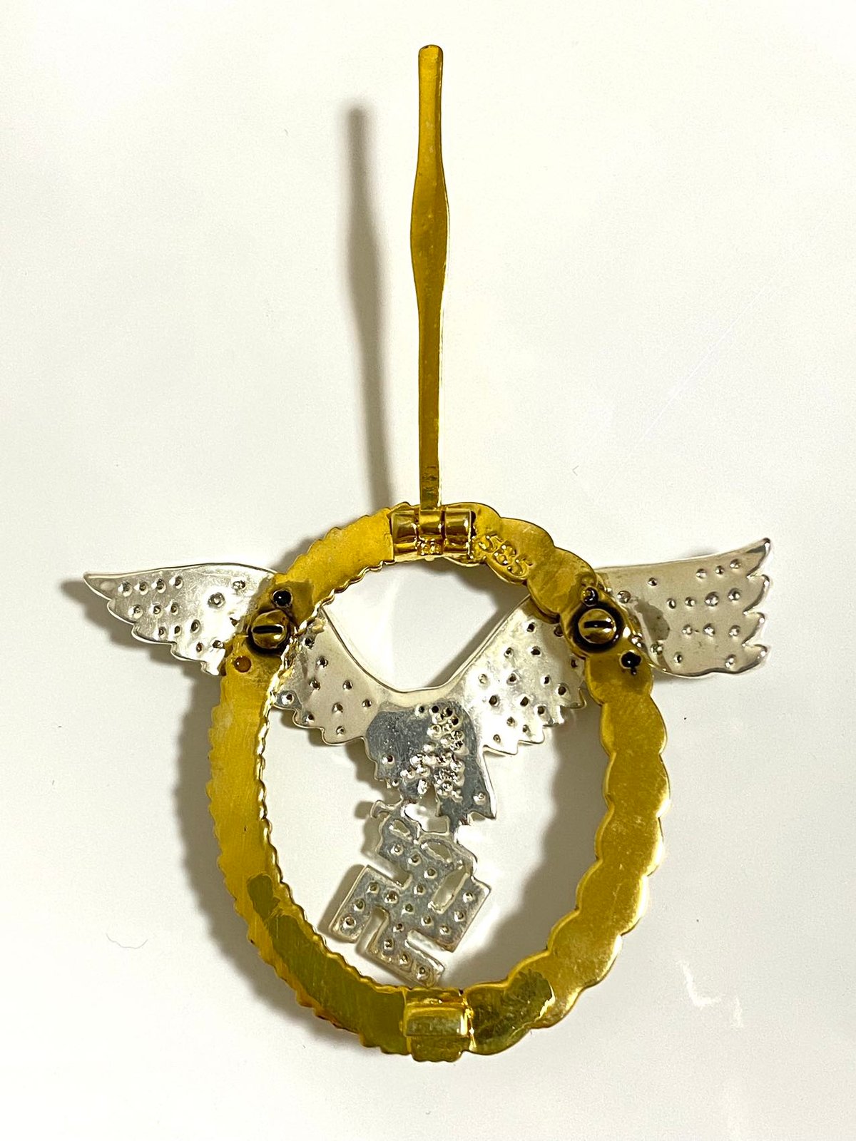 ドイツ軍 WWⅡ パイロット章 WW2 ナチスドイツ軍 黄金ダイヤモンド・パイロット偵察員章 欧州製最