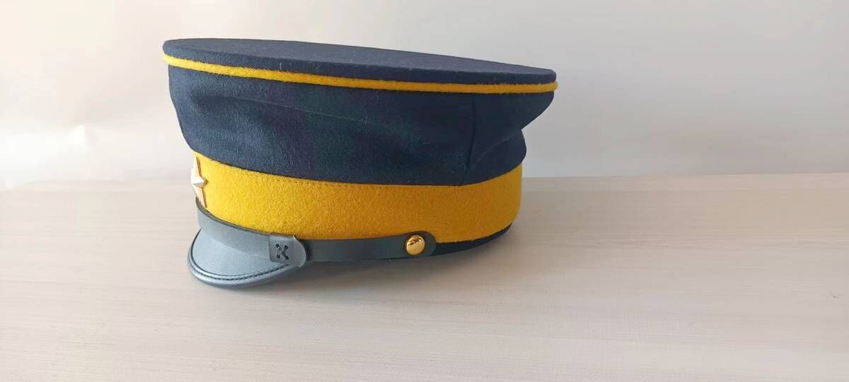 旧日本軍 明治十九年制 第二種兵下士官用 軍帽 制帽 黄 複製品