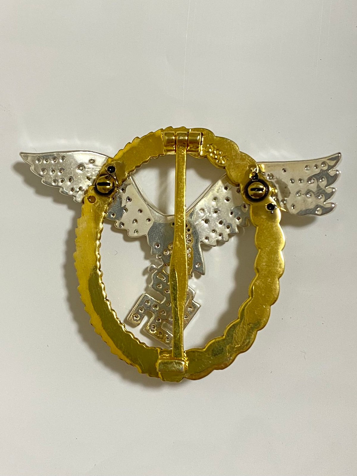ドイツ軍 WWⅡ パイロット章 WW2 ナチスドイツ軍 黄金ダイヤモンド・パイロット偵察員章 欧州製最