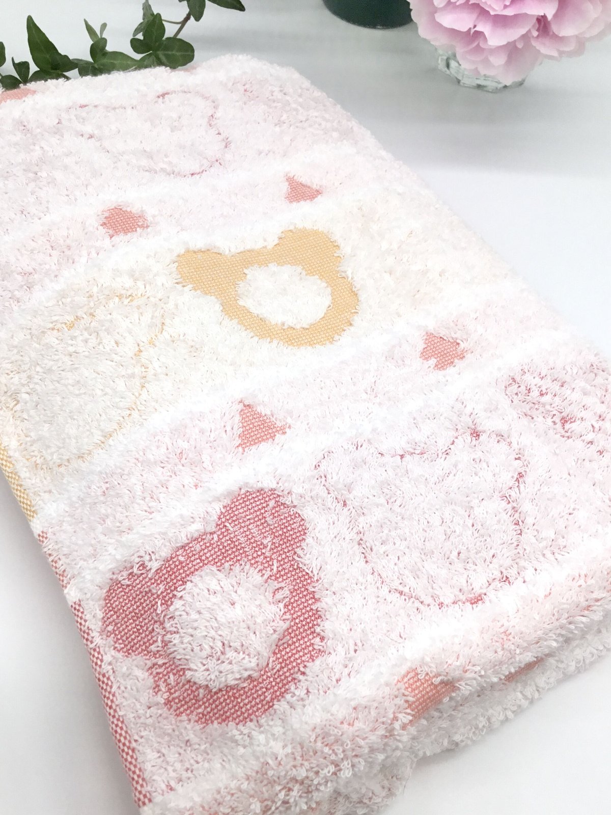 くまさんのジャガードバスタオル・くまさんのネームタグ付き | 泉州