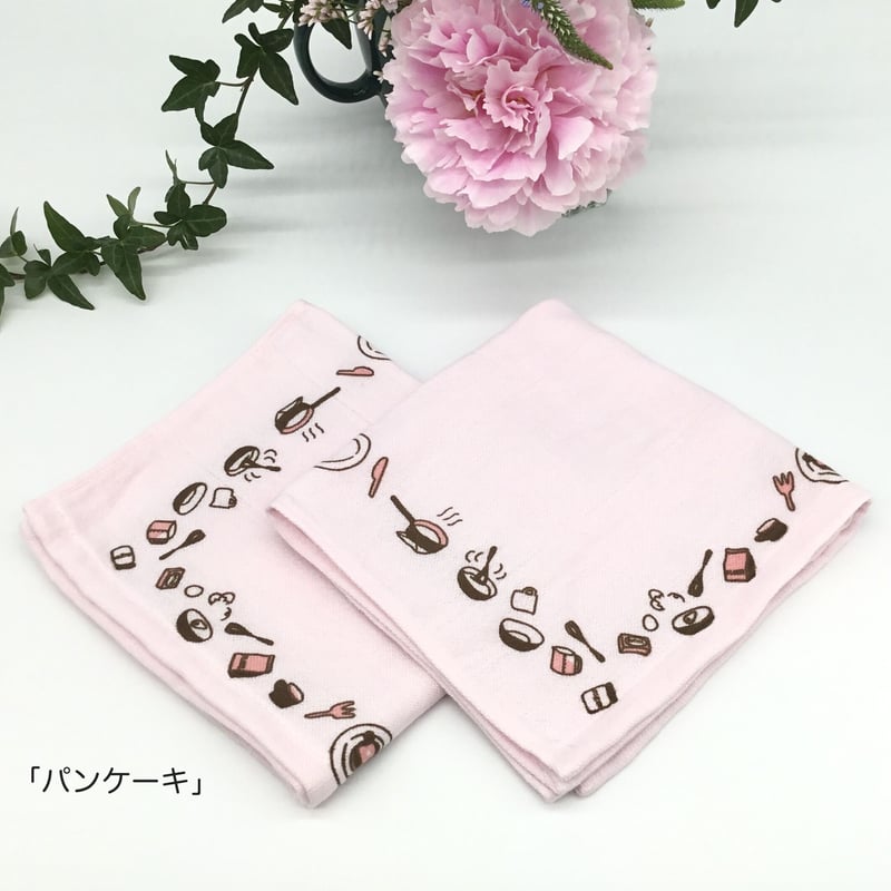 くまさんの無撚糸ガーゼ・プリントハンカチ | 泉州タオル｜くまさんの