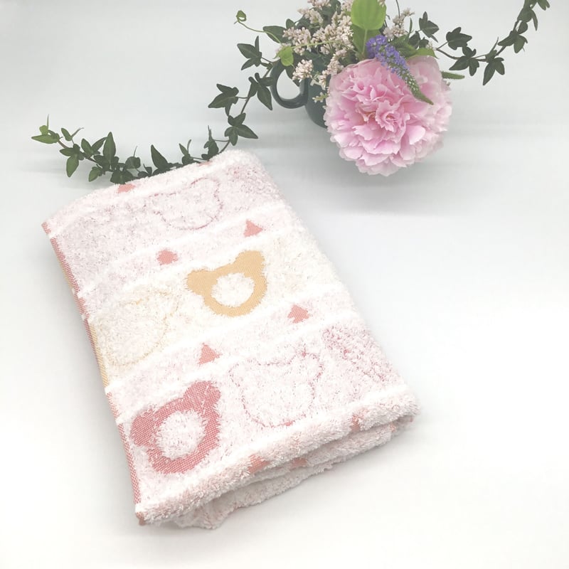 くまさんのジャガードバスタオル・くまさんのネームタグ付き | 泉州