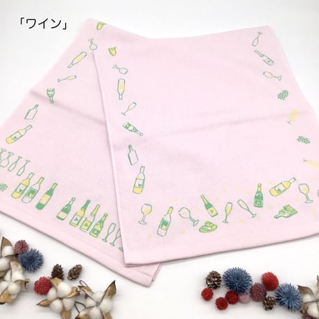 3枚以上お買い上げがお得！(¥366/1枚)　くまさんの大人可愛い❣️片面パイル・プリントフェイスタオル