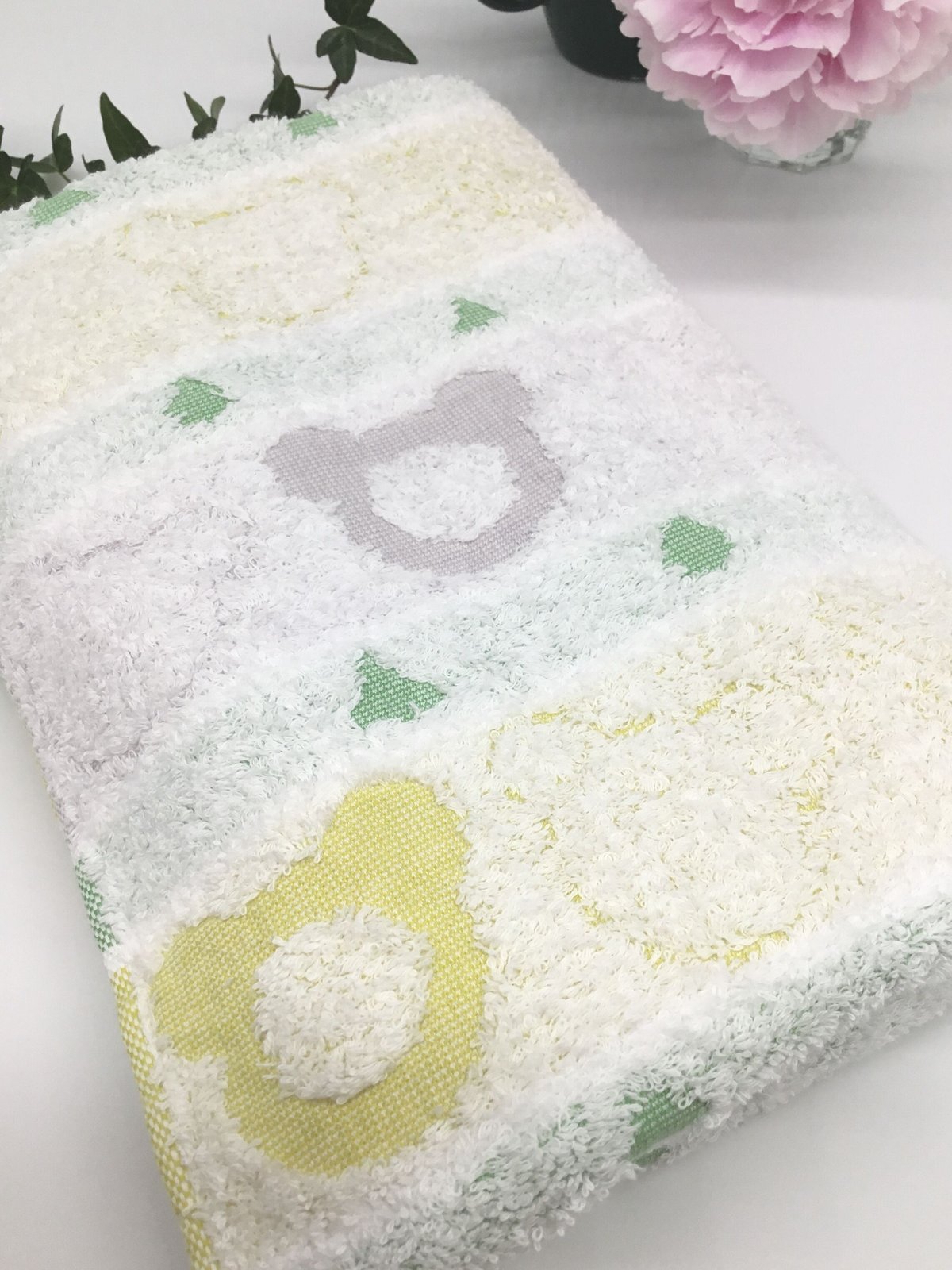 くまさんのジャガードバスタオル・くまさんのネームタグ付き | 泉州