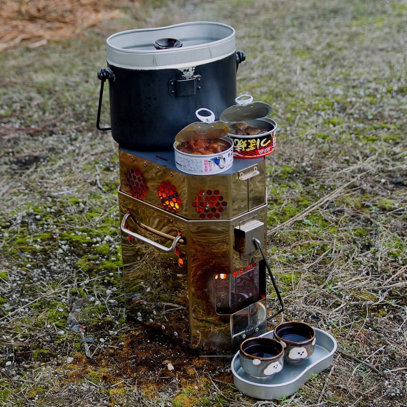 炭ストーブ仕様＞『ハンゴーコンロ・薪[H]』(兵式飯盒対応) | ハンゴー