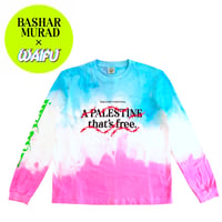 < Bashar Murad x WAIFU > Long Sleeve T-Shirt (Tie-Dye/Pink and Blue)type-F