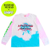 < Bashar Murad x WAIFU > Long Sleeve T-Shirt (Tie-Dye/Pink and Blue)type-C