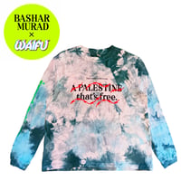 < Bashar Murad x WAIFU > Long Sleeve T-Shirt (Tie-Dye/Pink, Blue and black)  type-G