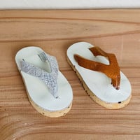 革で作る　ミニチュアビーチサンダル