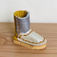革で作る　ミニチュアブーツ 紐なし