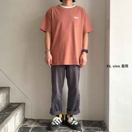 STUDIO WEAREALLANIMALS*Oval Logo STRIPE T-SHIRT