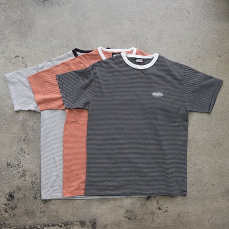 STUDIO WEAREALLANIMALS*Oval Logo STRIPE T-SHIRT