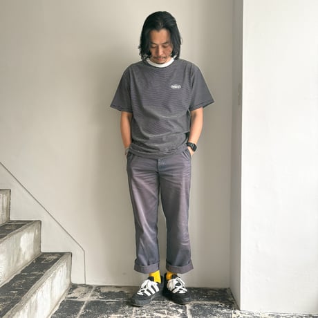 STUDIO WEAREALLANIMALS*Oval Logo STRIPE T-SHIRT