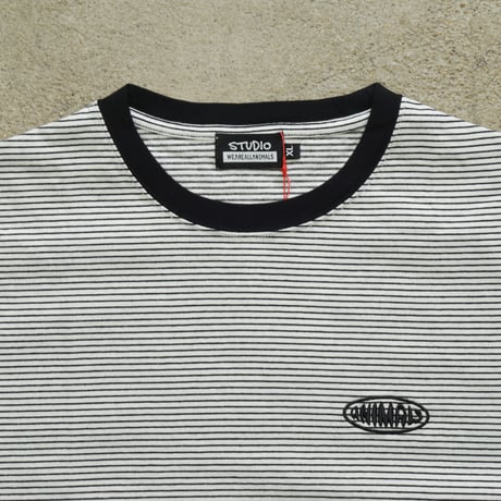 STUDIO WEAREALLANIMALS*Oval Logo STRIPE T-SHIRT