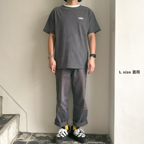 STUDIO WEAREALLANIMALS*Oval Logo STRIPE T-SHIRT