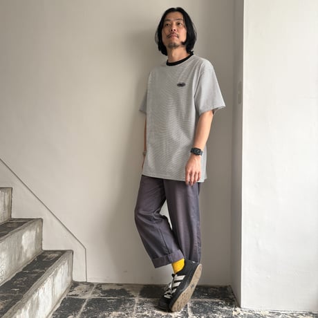 STUDIO WEAREALLANIMALS*Oval Logo STRIPE T-SHIRT