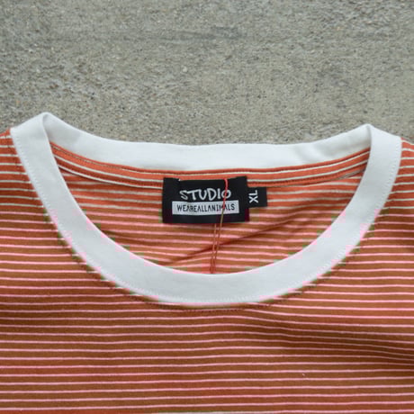 STUDIO WEAREALLANIMALS*Oval Logo STRIPE T-SHIRT