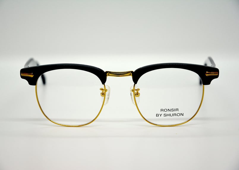 SHURON ブラックフレーム 伊達メガネ　ebony SHURON ブラックフレーム 伊達メガネ ebony SHURON シュロン