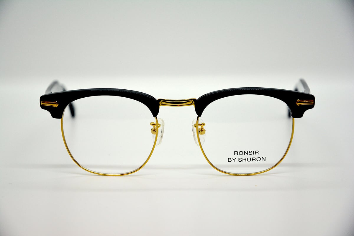 SHURON ブラックフレーム 伊達メガネ　ebony SHURON シュロン SHURON Made in U.S.A. Hi Light エボニー（ブラック