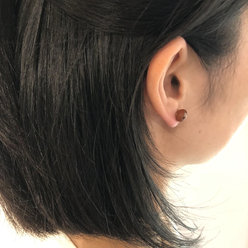 美品★うるつや遊光一粒ピアス No.467 ミニミニちゅるちゅるクリアビーズ 華奢ピアス うるつや