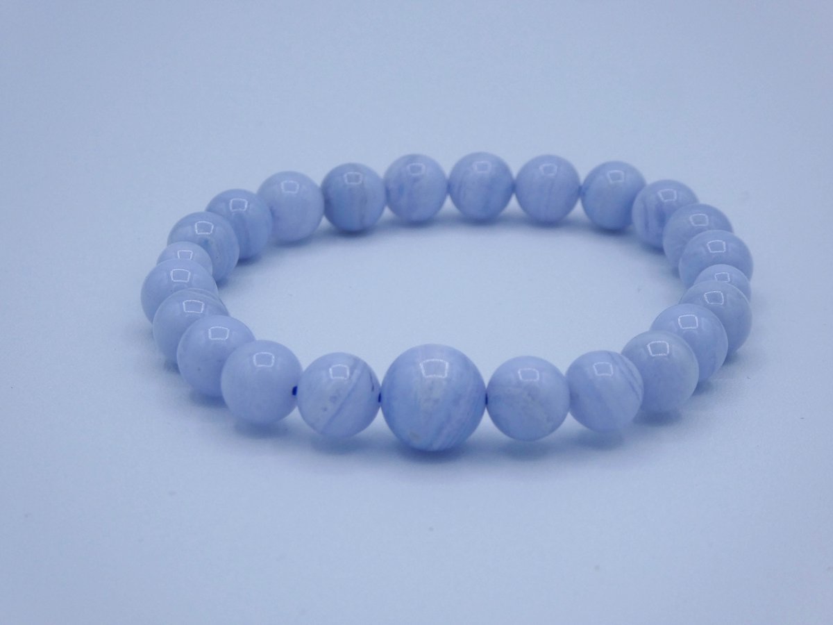 ご祈念念珠ブレス（特選空色縞瑪瑙:ブルーレースアゲート） | 白峯寺
