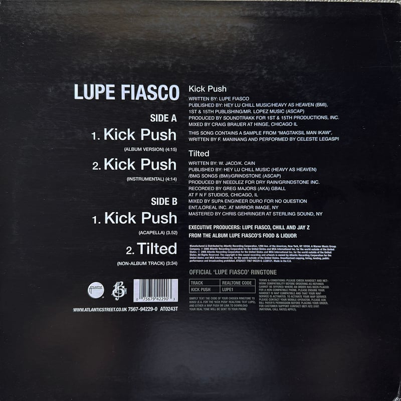 Lupe Fiasco Kick Push Tilted アナログ レコード Lupe Fiasco Kick Push Tilted アナログ レコード Lupe Fiasco