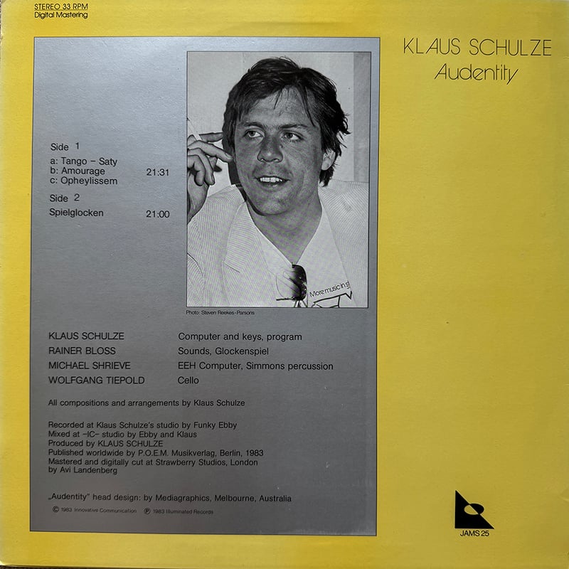 Klaus Schulze / Audentity | Scotoma Music Store
