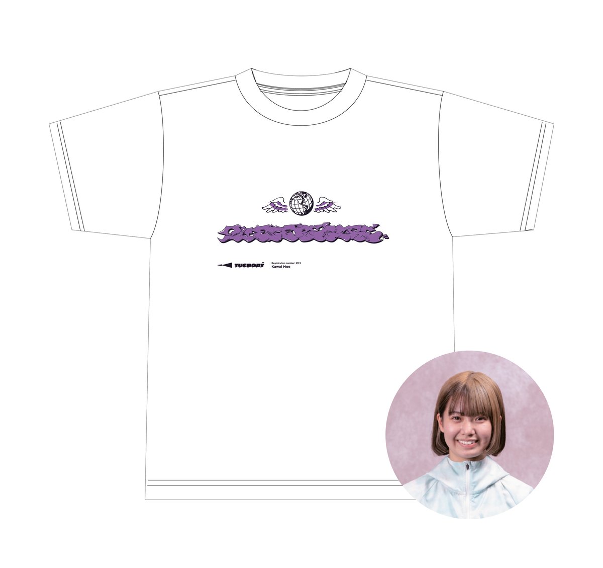 川井萌　5174 Tシャツ　ボートレース 川井萌 選手］チャリティーT-shirt | TUGBOAT PROJECT