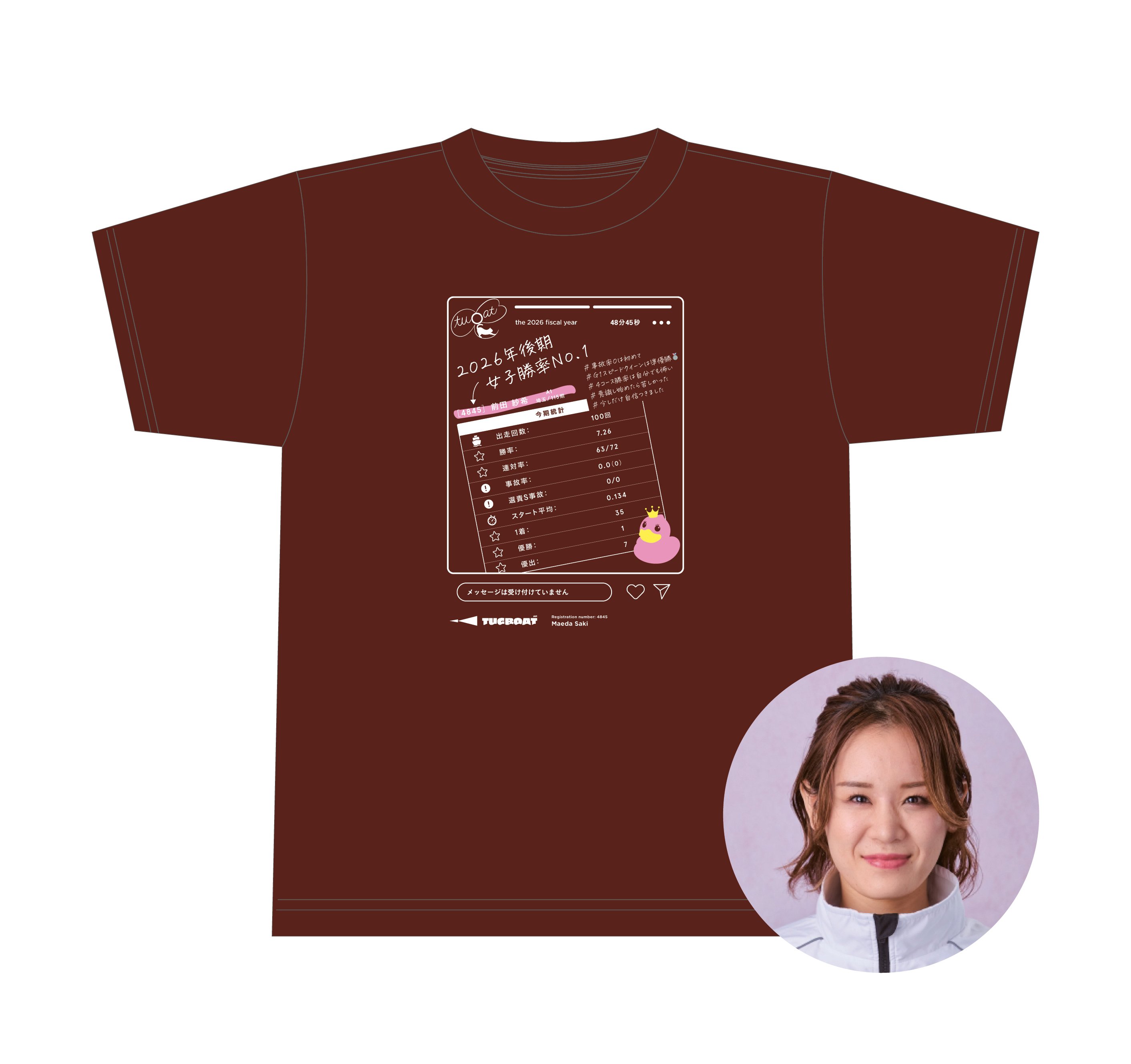 前田紗希 選手］チャリティーT-shirt / 女子勝率No.1記念デザイン