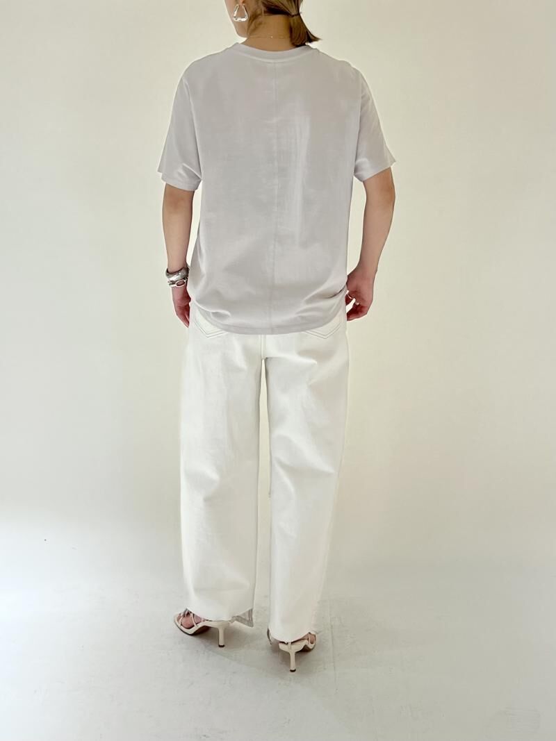 YENN 】HIGH RISE TUCK WIDE DENIM PT white | Sel