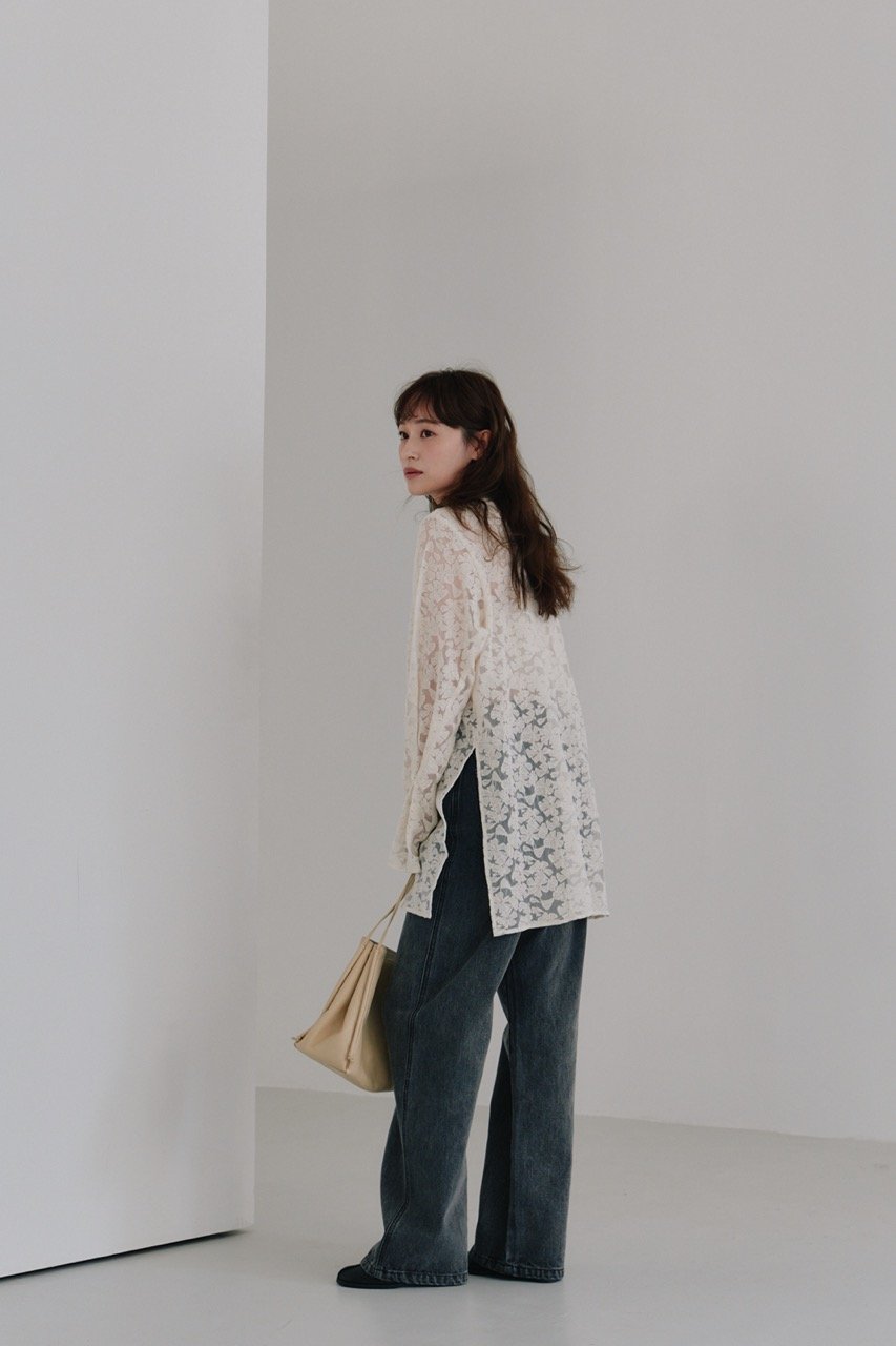 【Hella】tulle embroidery shirt Hella】tulle embroidery shirt | Selectshop shoo