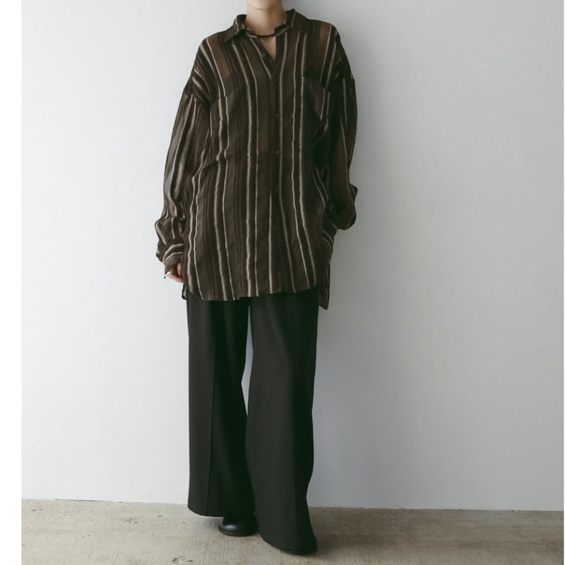 anuke Sheer Stripe Shirts ブラウン ànuke online store（アンヌーク） / Sheer Stripe ShirtsSheer