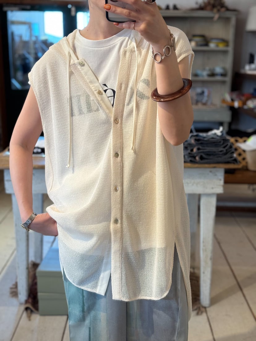 CHIGNON】メッシュフーディチュニックシャツ | Selectshop