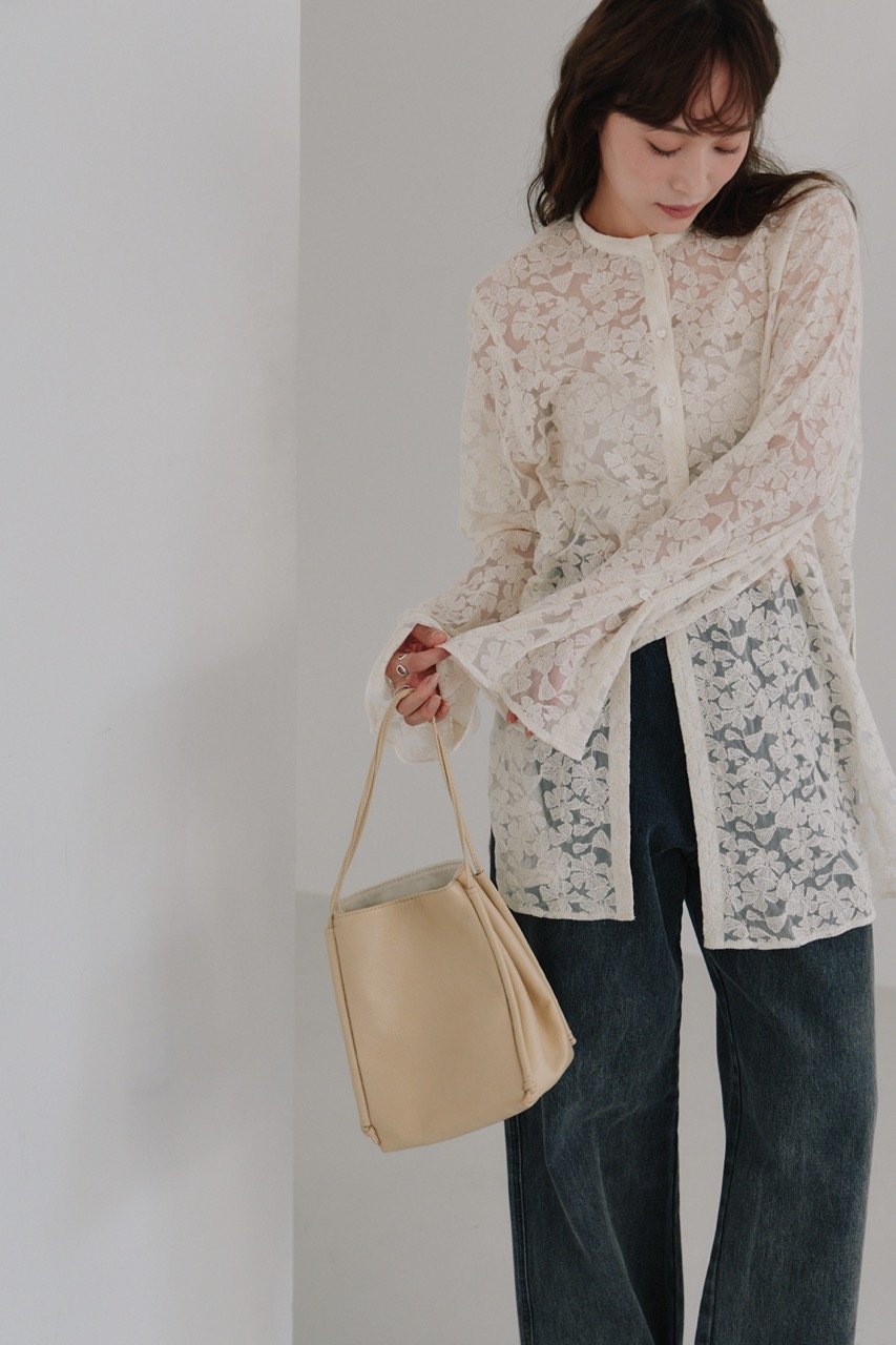Hella】tulle embroidery shirt | Selectshop shoo