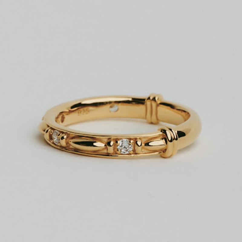 BRKUMO】 HO ring /zirconia (silver/gold) | Sel