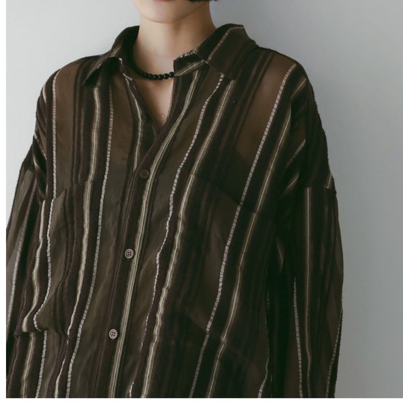 トップス anuke Sheer Stripe Shirts ànuke online store（アンヌーク） / Sheer Stripe ShirtsSheer