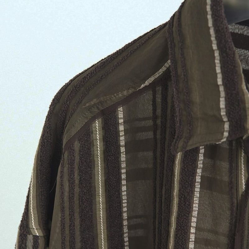 anuke 25AW Sheer Stripe Shirts ベージュ ànuke - 【25AW】Sheer Stripe Shirts / シアーストライプシャツ