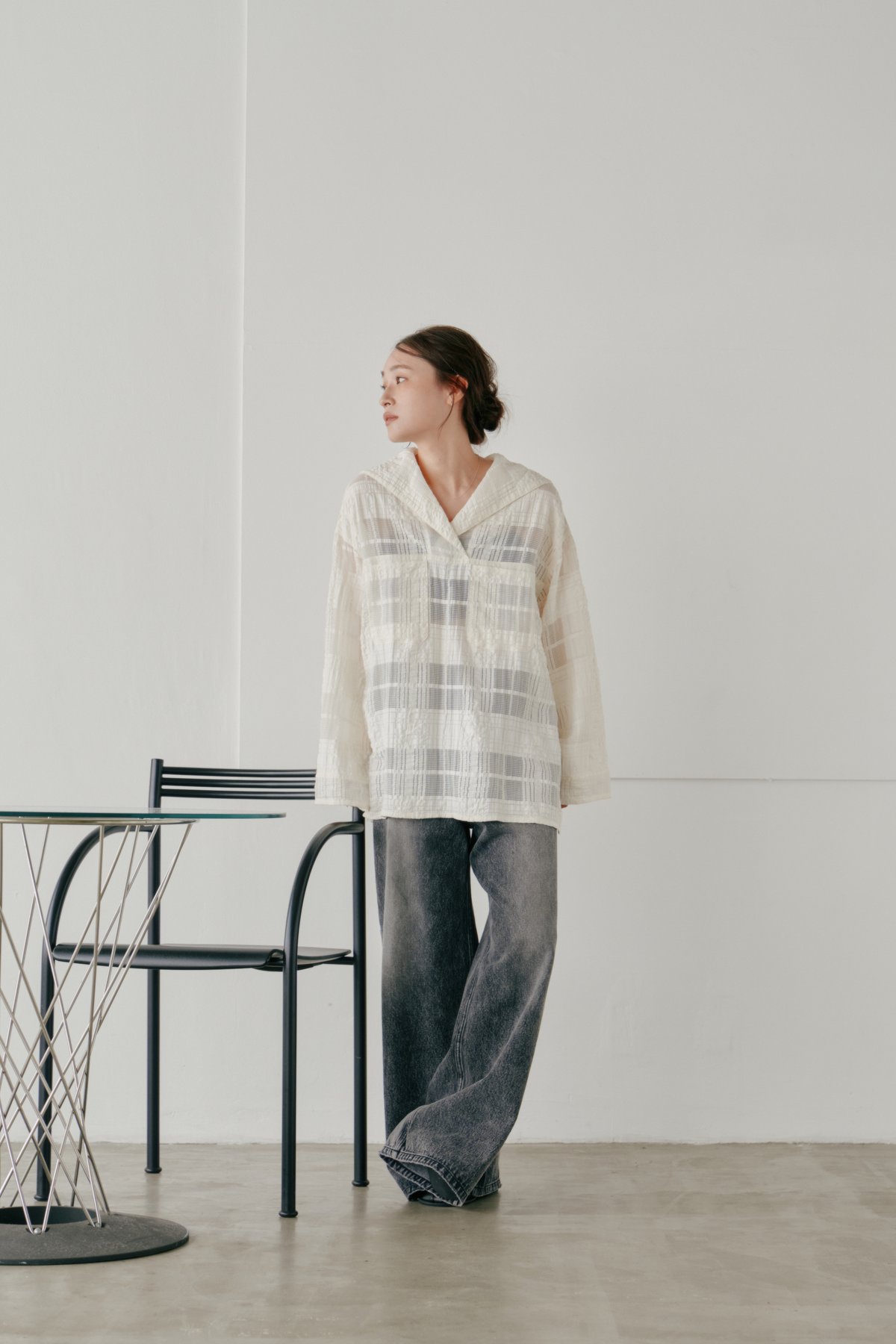 KOJI★Loveちゃんhella sheer check blouse Hella】sheer check blouse | Selectshop shooby d