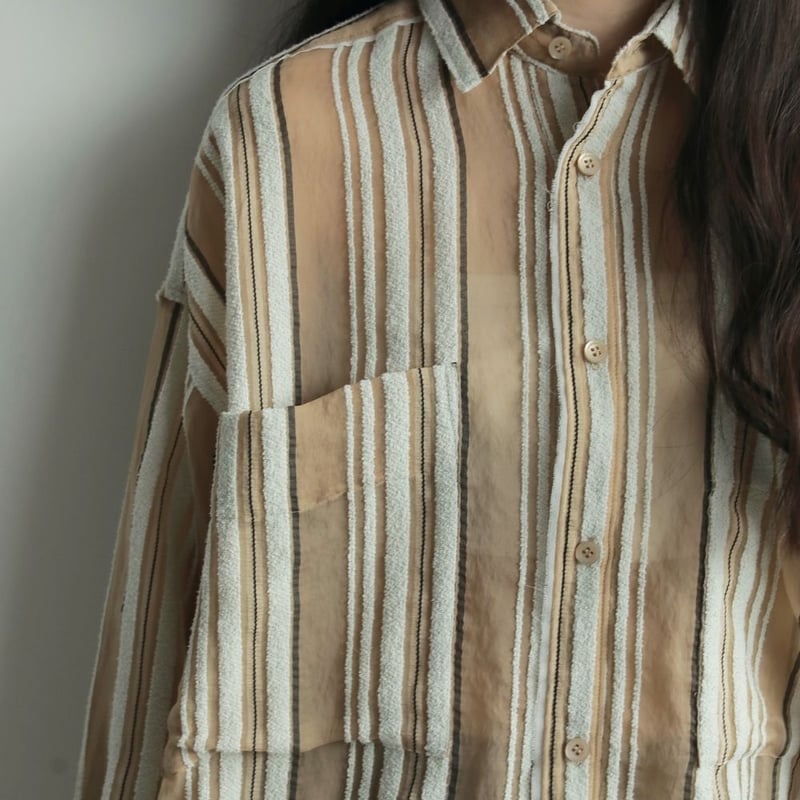 トップス anuke Sheer Stripe Shirts ànuke online store（アンヌーク） / Sheer Stripe ShirtsSheer