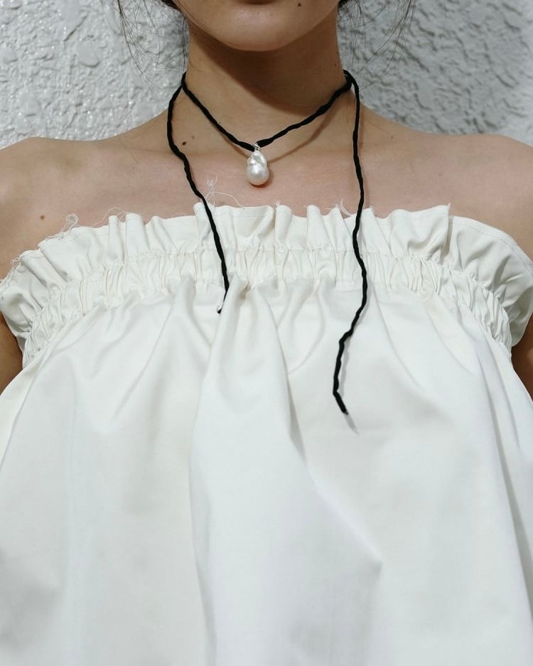 【新品】anuke アンヌークSilkcord x Pearl Necklace anuke】Silkcord x Pearl Necklace | Selectshop s