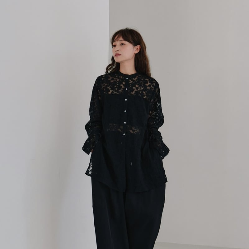 Hella】tulle embroidery shirt | Selectshop shoo