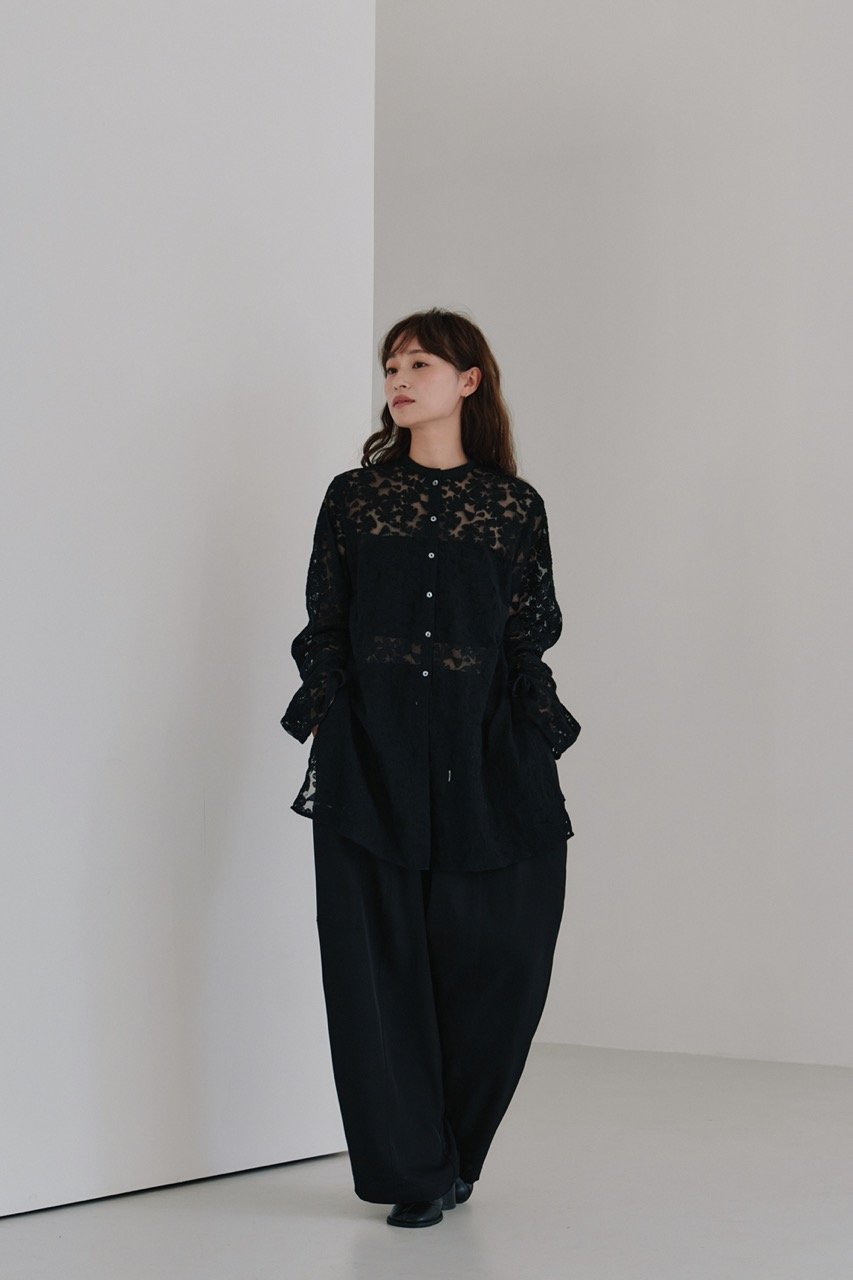 Hella】tulle embroidery shirt | Selectshop shoo