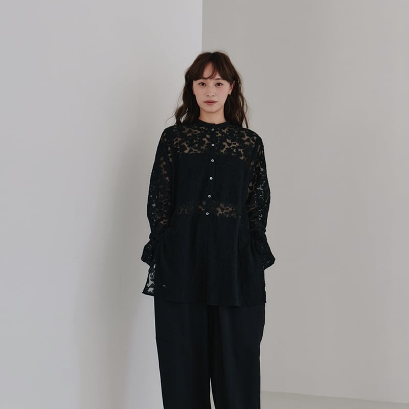 Hella】tulle embroidery shirt | Selectshop shoo