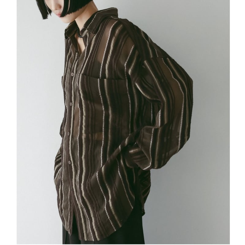 anuke】 Sheer Stripe Shirts | Selectshop shooby