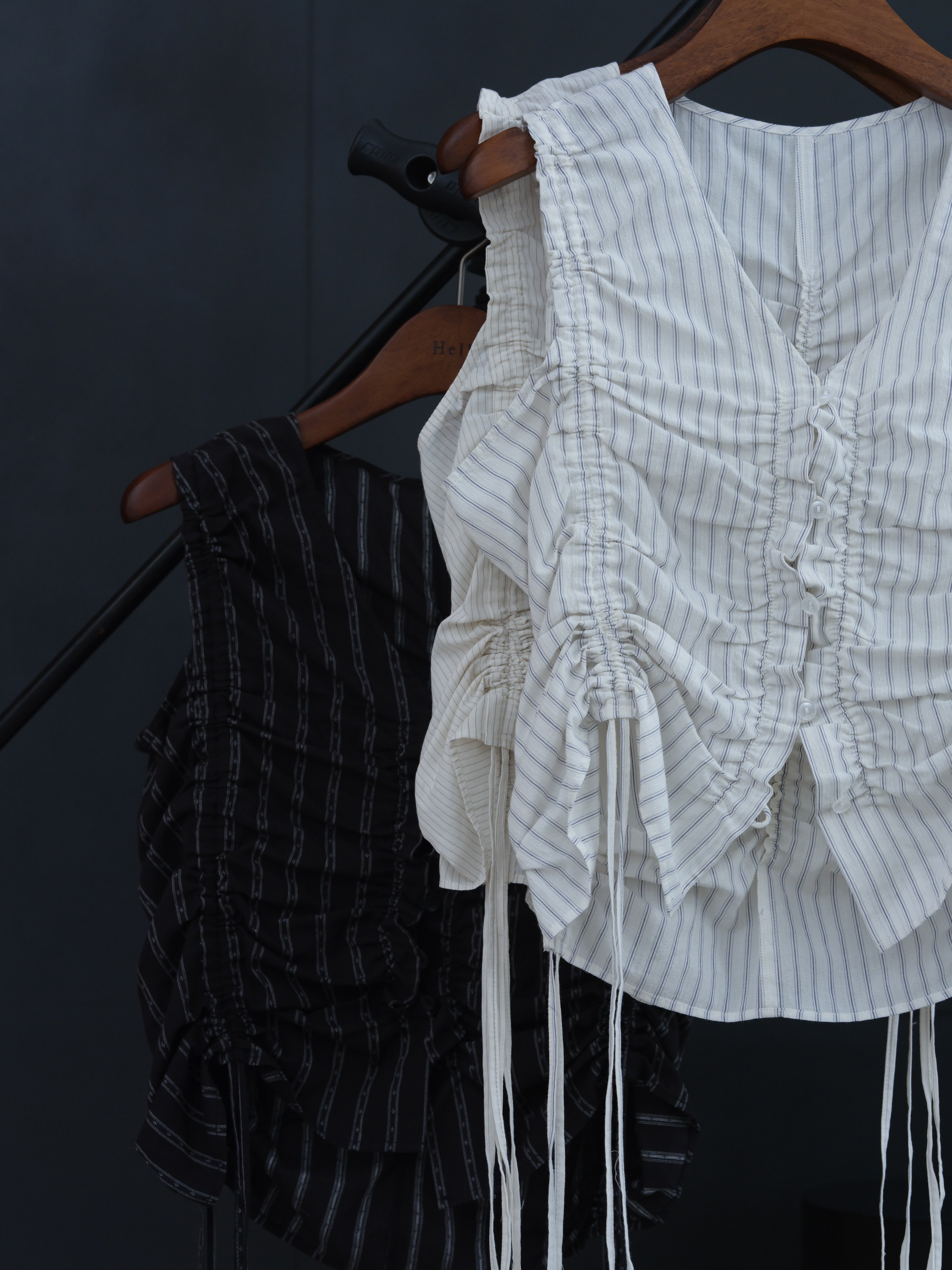 トップス hella gather stripe top Hella】gather stripe top | Selectshop shooby dooby