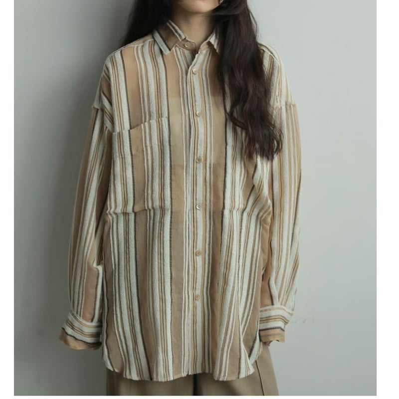 anuke】 Sheer Stripe Shirts | Selectshop shooby