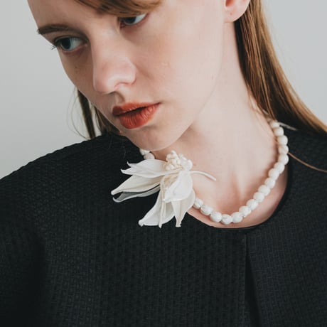 【WHYTO.】2way sheer leaf necklace/brooch