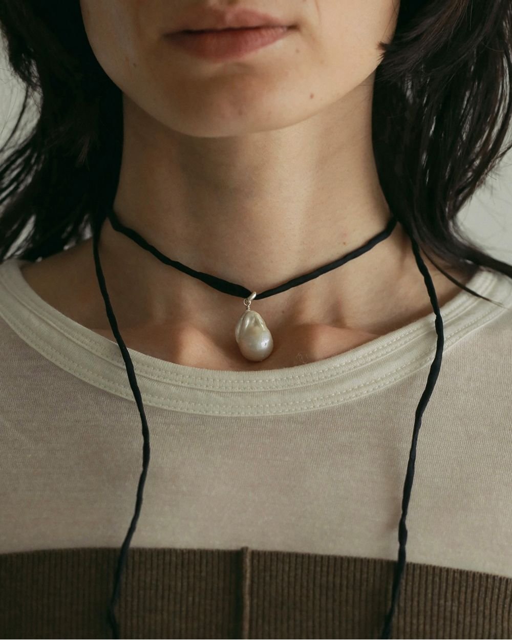 【新品】anuke アンヌークSilkcord x Pearl Necklace anuke】Silkcord x Pearl Necklace | Selectshop s